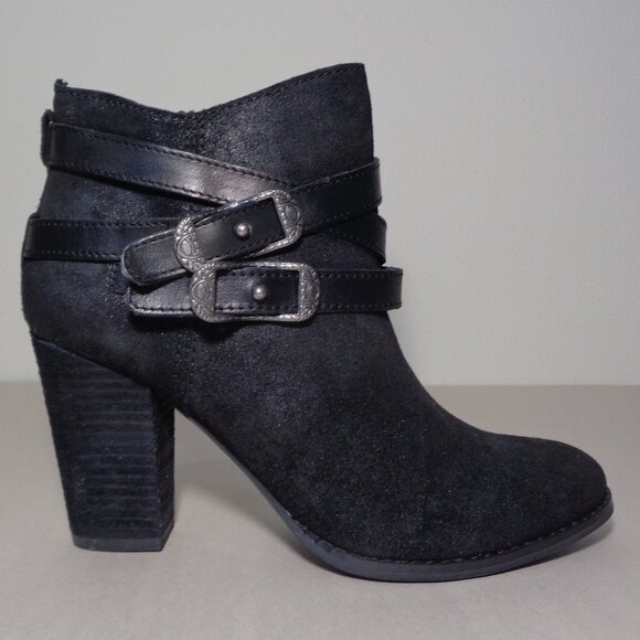 Reba Size 7.5 M / ZANIA / Black / Leather / Heeled Ankle Boots New Women's Shoes - Picture 2 of 16